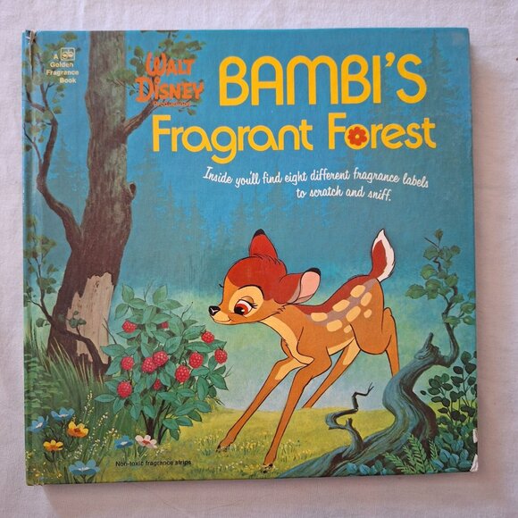 2 Disney Bambi 1984 Fragrant Forest 1975 Scratch Sniff Golden Vintage Book Lot - Picture 5 of 12